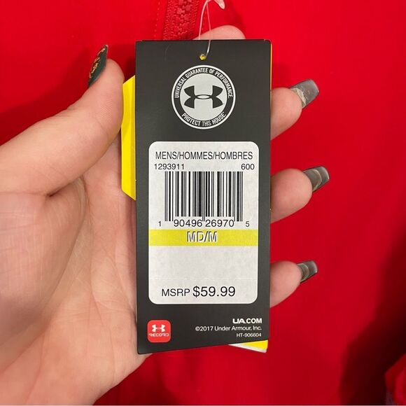 NWT Under Armour Red Zip Up Athletic Sweatshirt - Picture 4 of 5